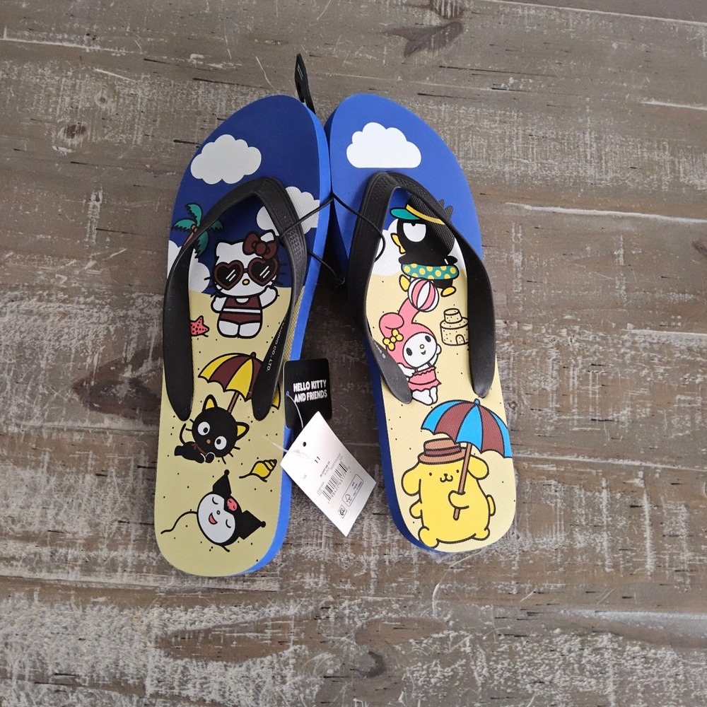 Sanrio‎ Hello Kitty & Friends Flip Flops Size 11 Beach Summer NWT Kawii Y2K